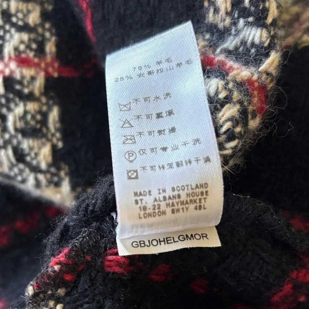 Burberry Cowl Neck Black and Cream Plaid Cape - Picture 2 of 3